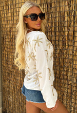 Your My Angel White Embellished Tie Knot Top