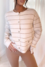 Keep It Forever Cream Ultra Soft Striped Cardigan