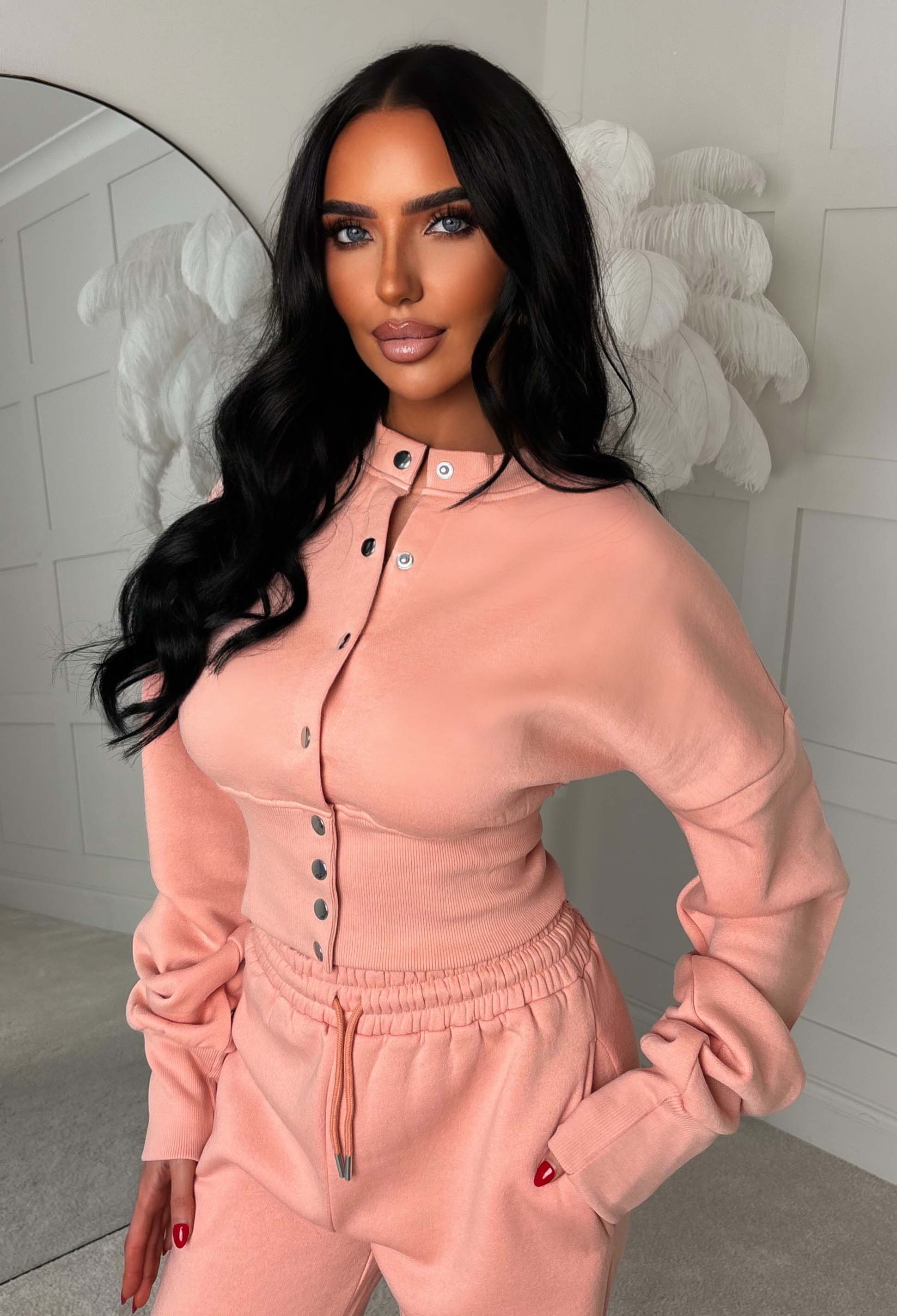 Comfy Collective Pink Button Down Lounge Co-ord