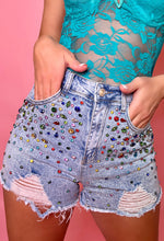 Embellished Ripped Denim Shorts