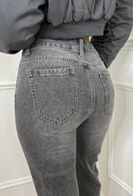 Grey Distressed Mom Jeans