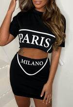 Paris Milano Black T-Shirt Co-Ord Outfit Set