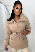 Quilted & Cosy Camel Quilted Tie Waist Belted Padded Coat