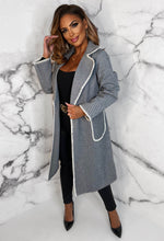 Chic Love Grey Marl Contrast Stitch Belted Coat