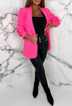 Always Iconic Hot Pink Shawl Ruched Sleeve Blazer