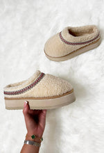 In Her Dreams Cream Teddy Low Rise Flatform Slip On Boots