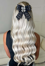 Chic Soiree Black Tweed Diamond Embellished Hair Clip and Brooch