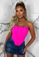 Chic Allure Hot Pink Stretch Mesh Corset Top Limited Edition
