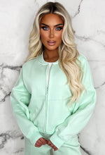 Love On Replay Mint Green Bomber Jacket And Straight Leg Jogger Loungwear Set