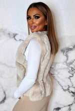 Wrapped In Desire Nude Faux Leather & Faux Fur Gilet