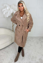 Cosy In The City Camel Double Breasted Teddy Coat