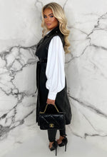Chic Revolution Black Faux Leather Sleeveless Trench Gilet Limited Edition