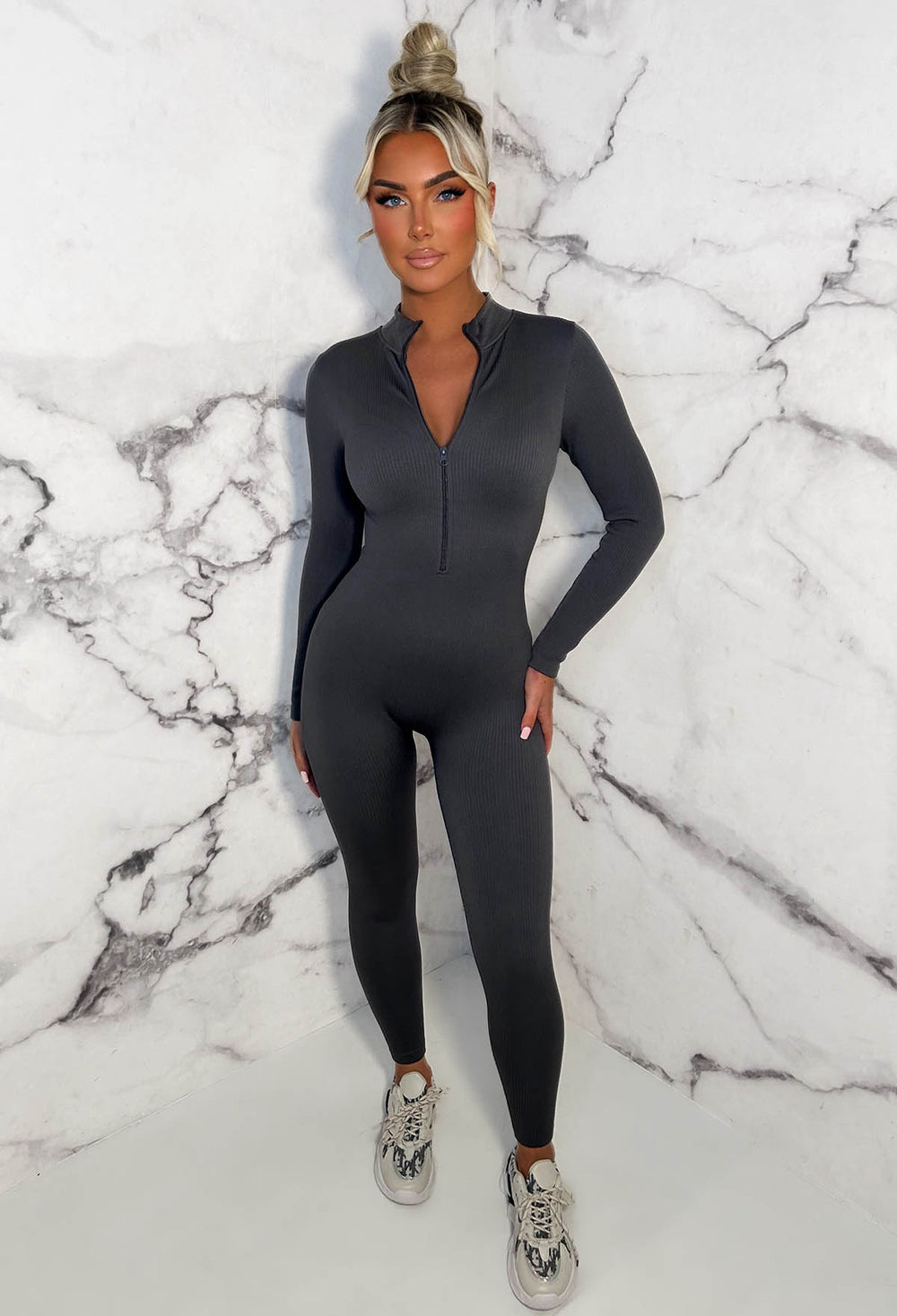 SEAUR Yoga-jumpsuit voor dames, lange sportoverall bodycon, bodycon, 1/2 ritssluiting, strakke playsuit, eendelig rompertje voor sportschool, fitness, joggen, S-XL, Zwart, L SEAUR Yoga-jumpsuit voor dames, lange sportoverall bodycon, bodycon, 1/2 ritssluiting, strakke playsuit, eendelig rompertje voor sportschool, fitness, joggen, S-XL, Zwart, L