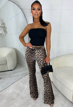 Run Wild Leopard Printed Bell Bottom Jersey Trouser