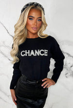 Take Chances Black Embroidered Knitwear Jumper Limited Edition