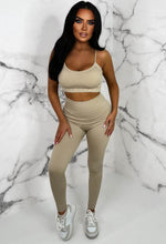 Choose To Stay Beige Ultra Soft Three Piece Ribbed Activewear Set