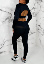 Crush Of The Season Black Cut Out And Push Up Legging Gym Set