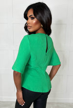 Knot Yours Green Knot Front Short Sleeve Top