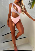 Holiday Queen Baby Pink Cut Out Sequin Panel Swimsuit