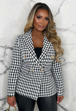 Coco Escape Black Dogtooth Sequin Double Breasted Blazer Limited Edition