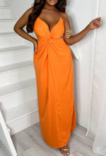 Citrus Cocktail Orange Knot Front Cami Maxi Dress