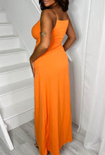 Citrus Cocktail Orange Knot Front Cami Maxi Dress