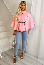 Exclusive Escape Pink Belted Cape Jacket
