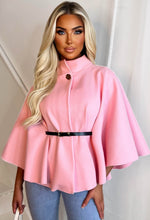 Exclusive Escape Pink Belted Cape Jacket