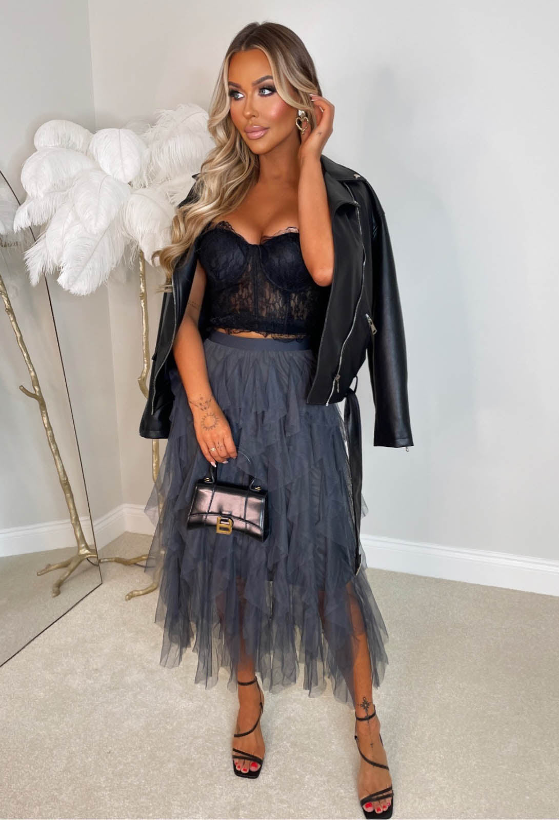 Cloud Nine Waterfall Midi Skirt