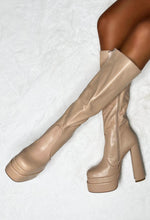 Love Connection Nude Super High Platform Knee Boots Limited Edition