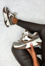 Casual Slay Brown Contrast Platform Trainers