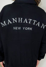 Bring The Style Black Manhattan Embroidered Zip Sweatshirt