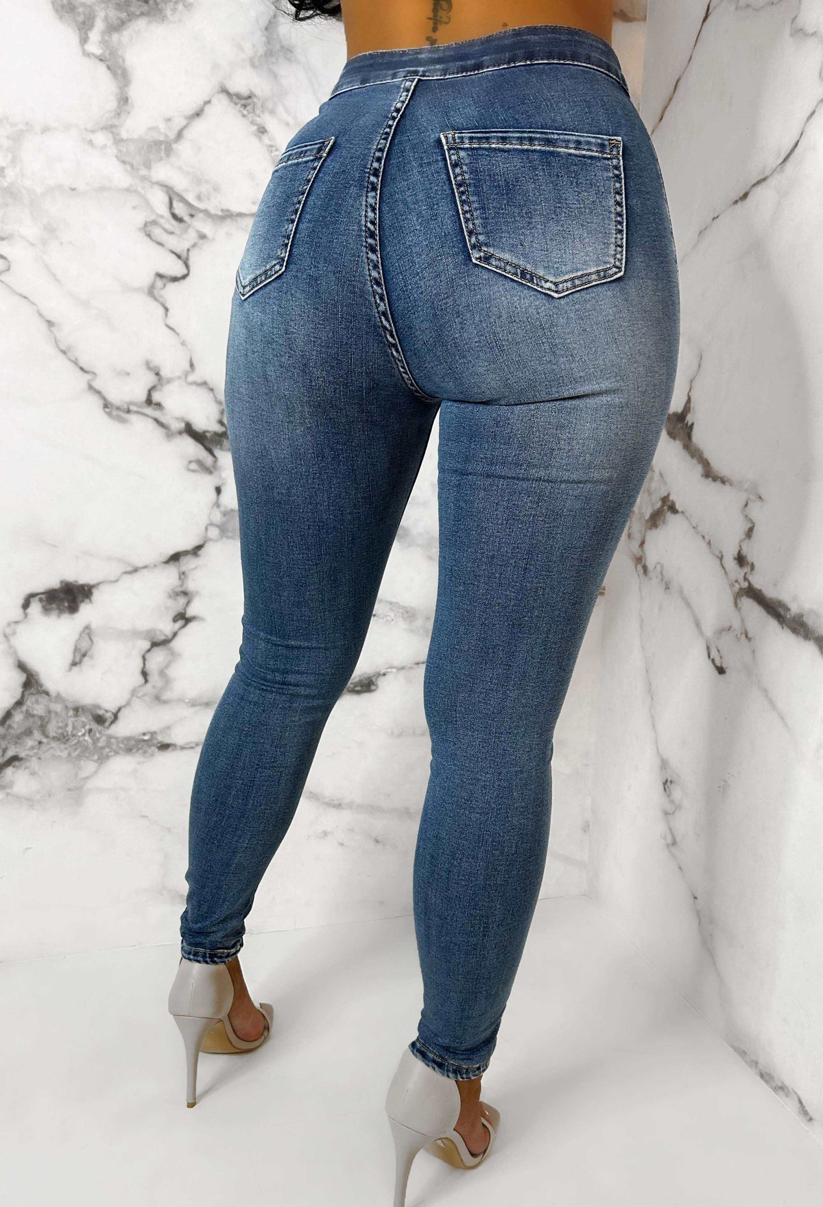 Authentic Chic Mid Stretch Skinny Plain Front Jeggings