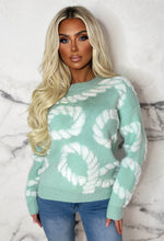 Couture Comfort Mint Green Luxury Rope Detail Knitted Jumper