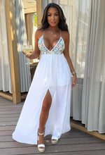 Bringing The Heat White Embellished Cami Maxi Dress