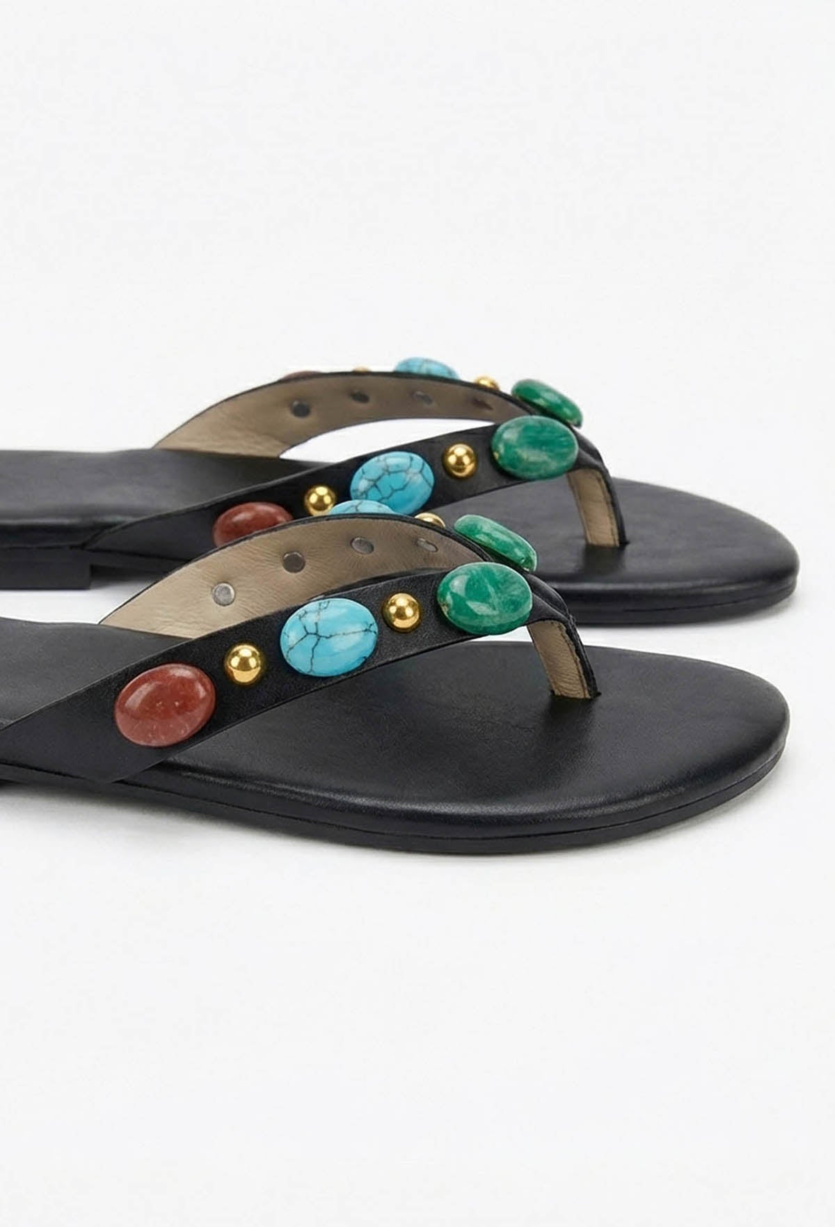 Gemstar Romance Black Embellished Sandals