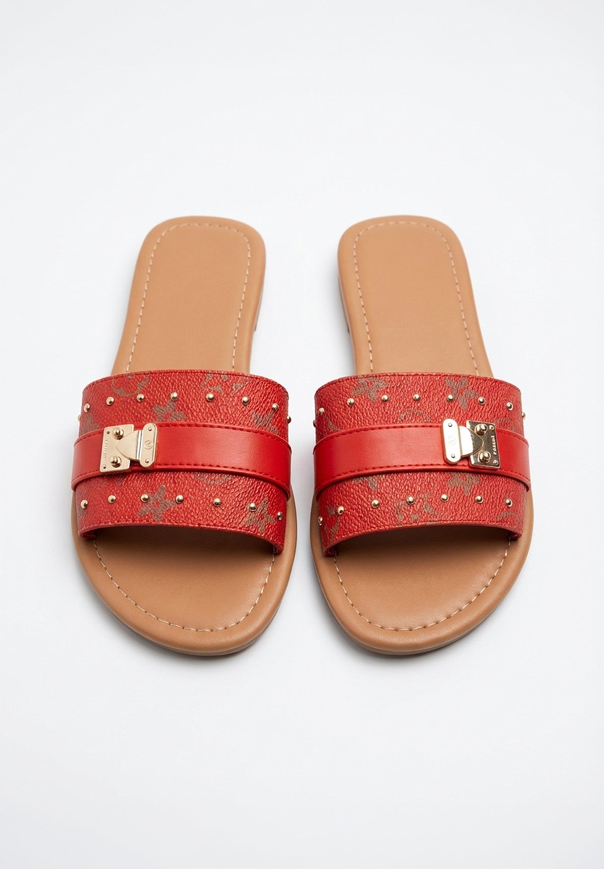 Logo Baby Red Printed Sliders