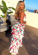 White Floral Frilled Maxi Co Ord