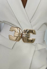 Can't Deny Nude Gold Buckle Detail Elasticated Belt