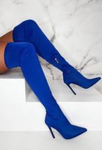 Million Dollar Walk Cobalt Over The Knee Stretch Sock Boots