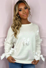Chic Knot Cream Bow Detail Ultra Soft Jumper