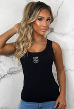 My Reality Black Embroidered Vest Top