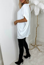 Between Us White Reversible Cut Out Blouse