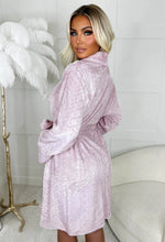 Luxe Cosy Blush Pink Ultra Soft Fleece Dressing Gown Robe