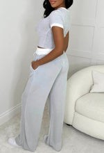 One Time Thing Grey Contrast Ultra Soft Ribbed Loungewear Set