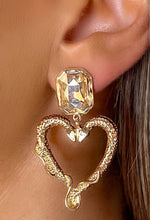 Glam To Perfection Gold Diamond Drop Heart Earrings