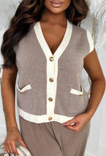 Couture Love Taupe Sleeveless Knitted Wasitcoat