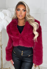 Furever Yours Red Premium Faux Fur Shawl Jacket