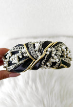 Luxe Vibes Black Pearl Embellished Headband
