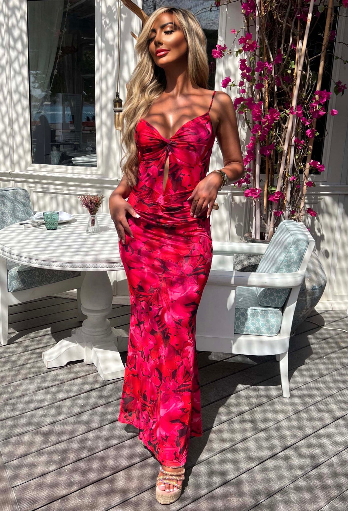 Island Sunset Pink Cami Maxi Dress by FP & Co